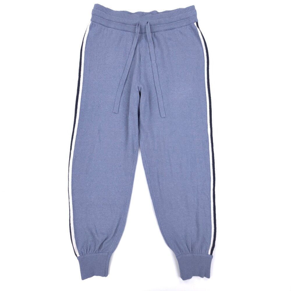 SPIRITUAL GANGSTER Wool Knit Side Stripe Jogger Sweatpants Athleisure Lounge